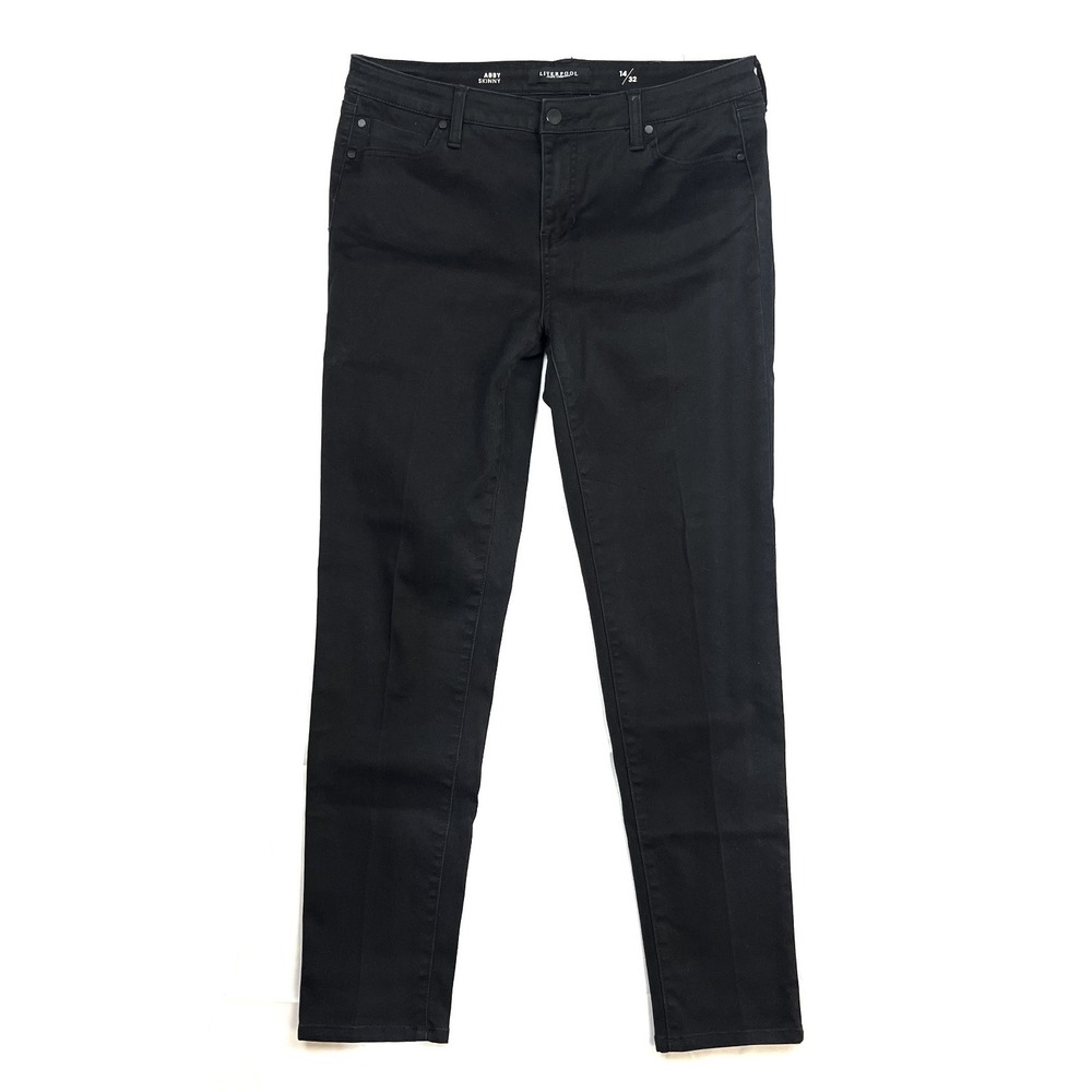 Liverpool Abby Skinny Womens 14/32 Black High Rise Stretch Denim Jeans LM2000FB